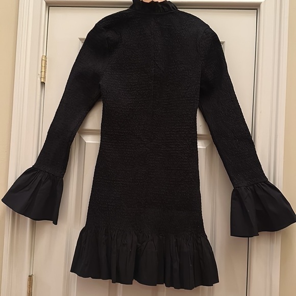 J.Crew Smocked button-up mini dress SzSmall Black - Picture 11 of 11